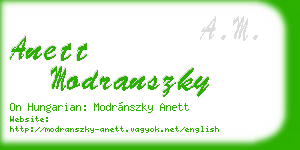 anett modranszky business card
