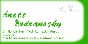 anett modranszky business card